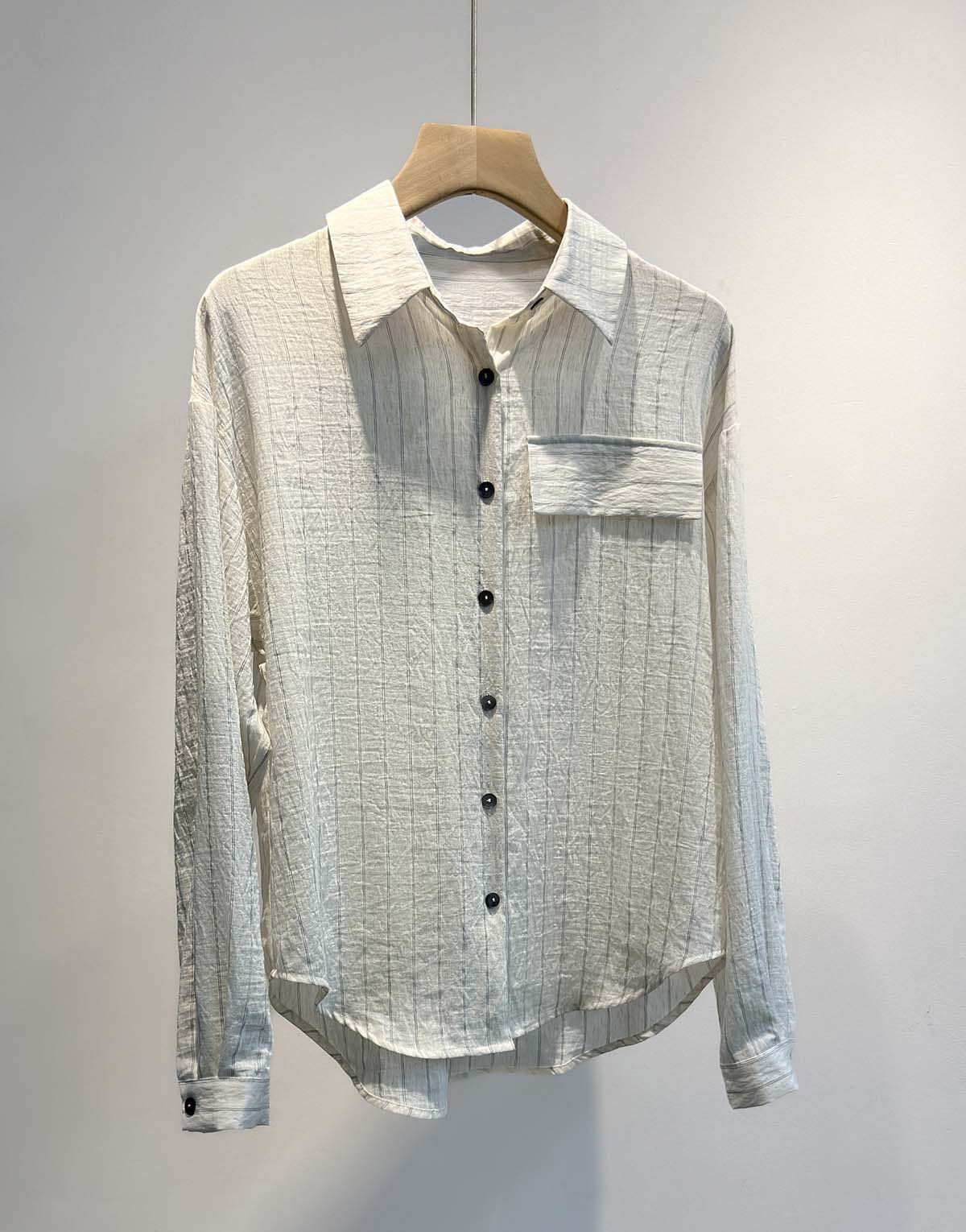 Linen striped women's shirt-102